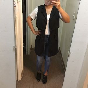 Primark Black Sleeveless Trench Coat Vest